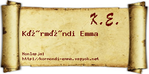 Körmöndi Emma névjegykártya