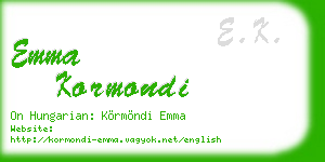 emma kormondi business card